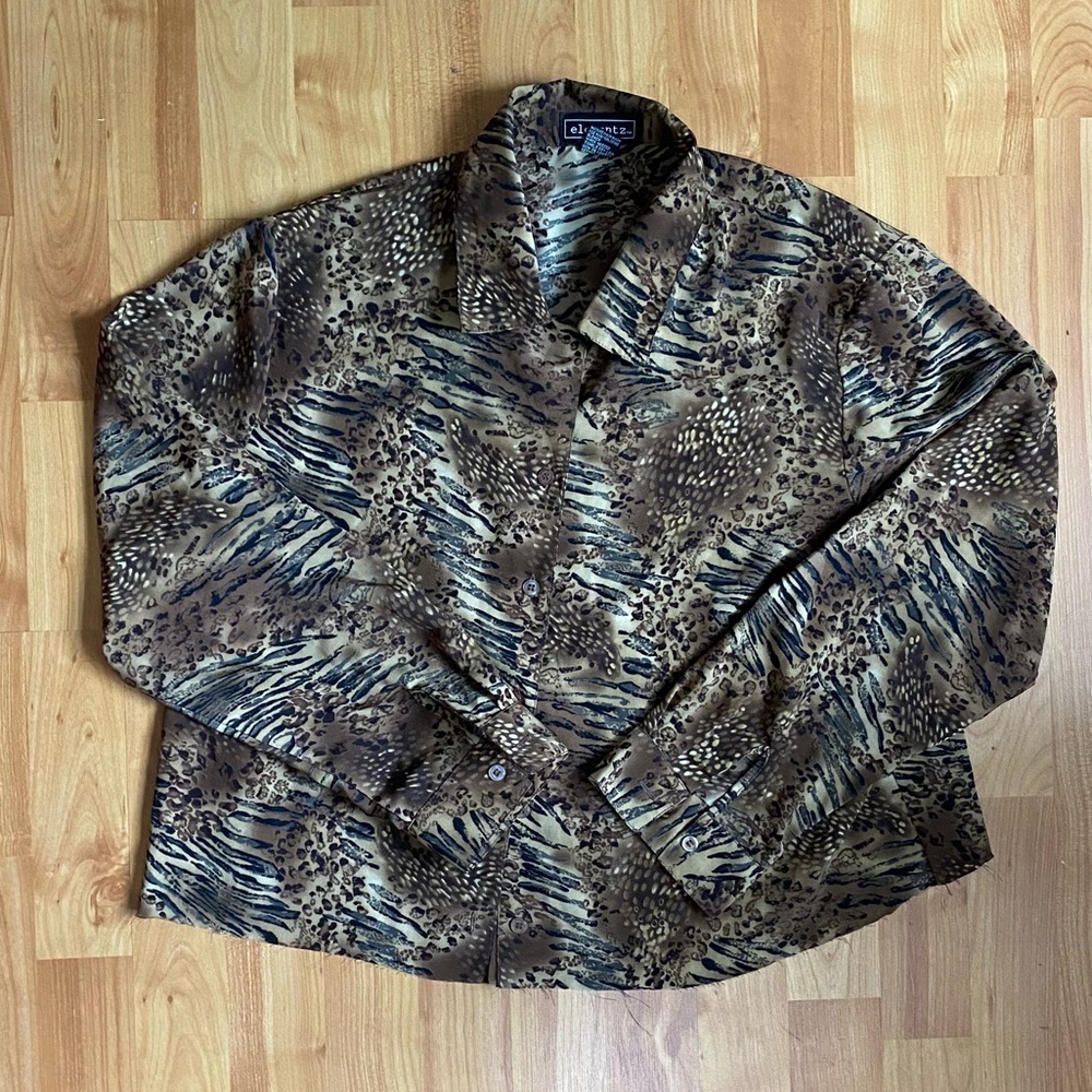 Elementz Brown and Tan Patterned Shirt